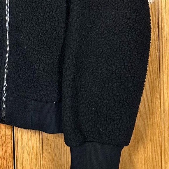 ZYIA Black Fleece Jacket with Patterned Accent - Picture 5 of 7